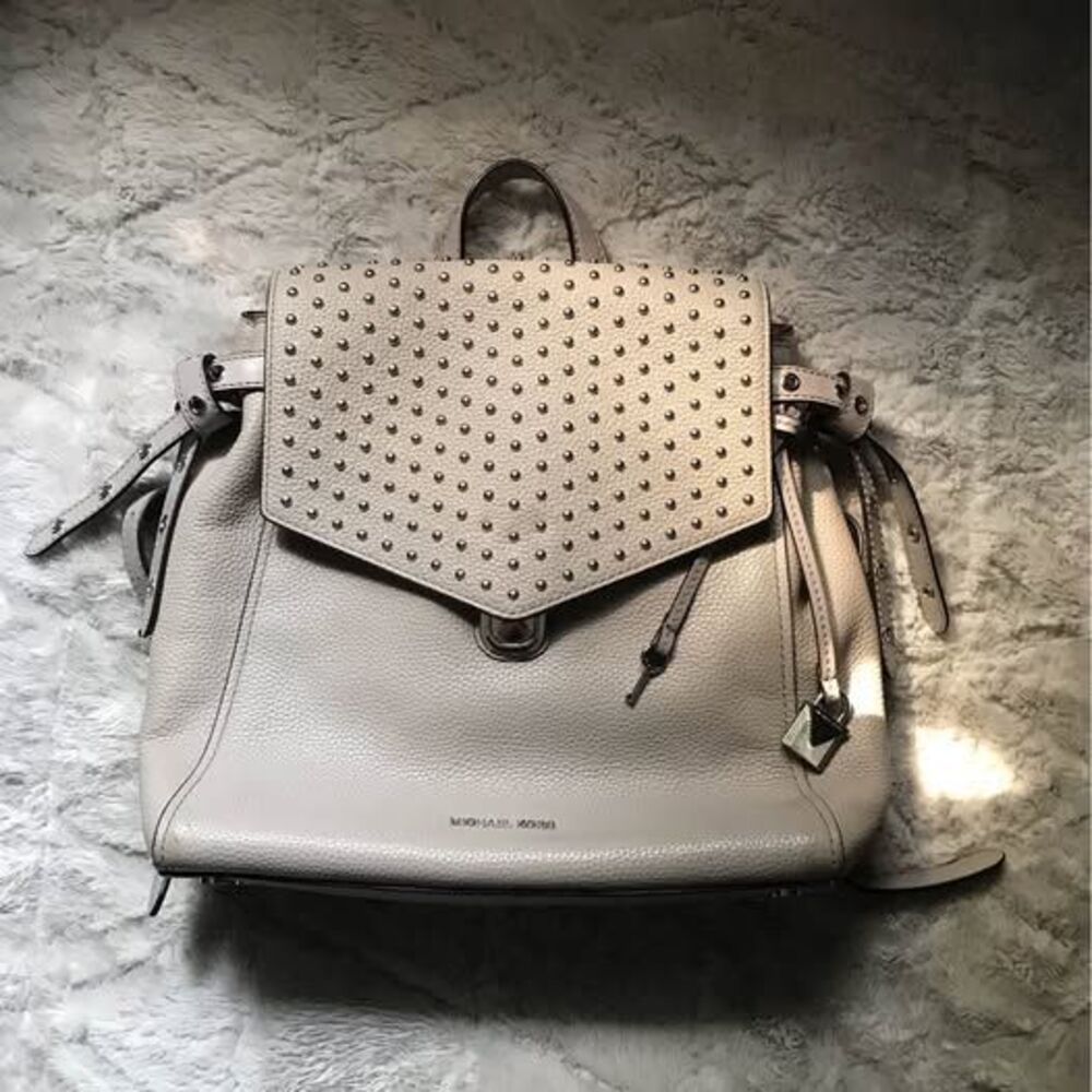 Michael Kors Light Gray Studded Backpack